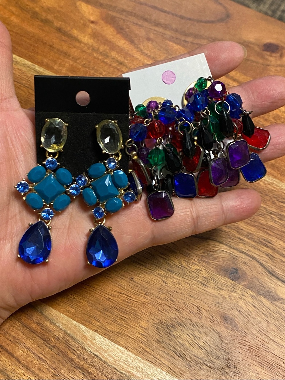 Colorful and festive post earrings 2 pairs